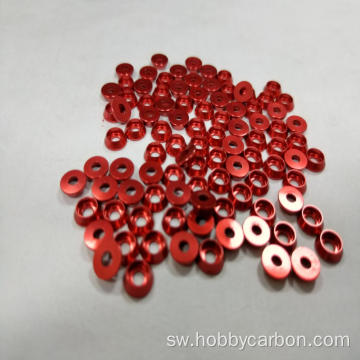 Hobbycarbon M3 alumini cone washer kwa screw countersunk.